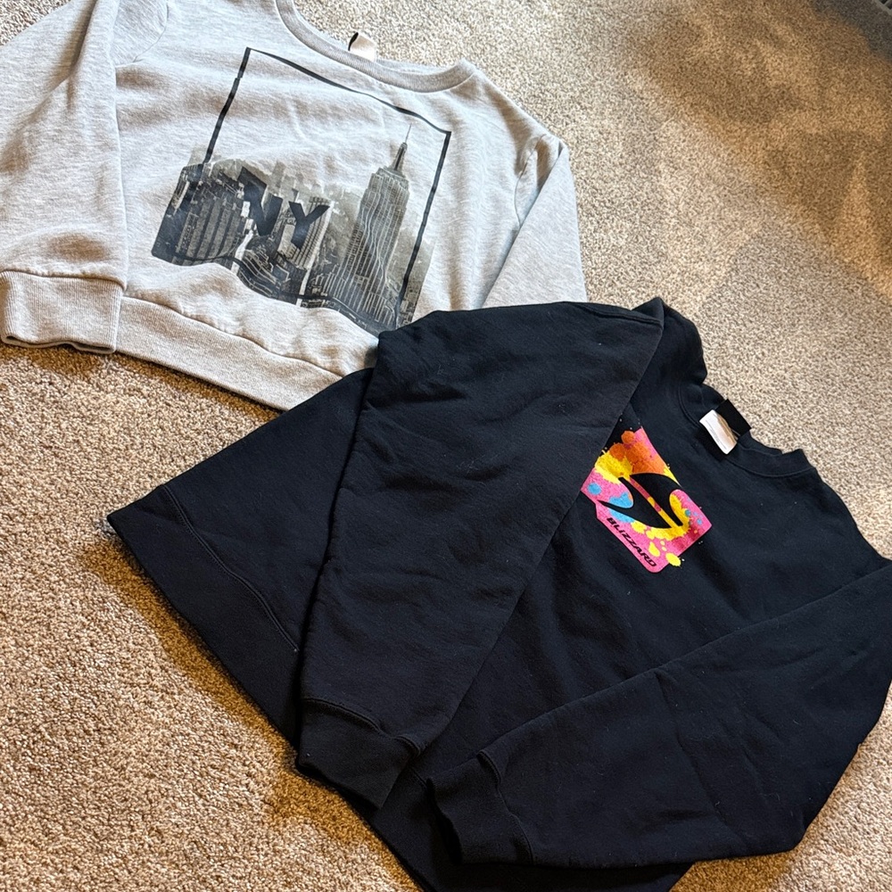 Bundle of Graphic Sweatshirts - Black & Light Gray
